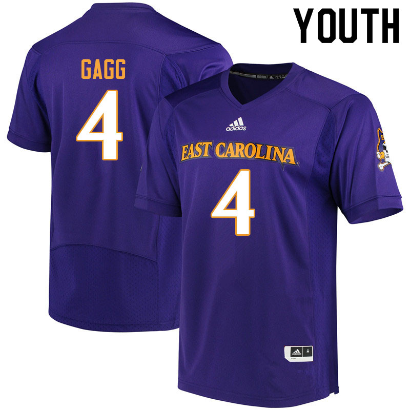 Youth #4 Bryan Gagg ECU Pirates College Football Jerseys Sale-Purple